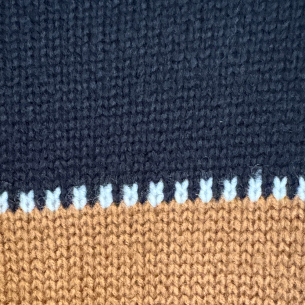 Elegant Colorblock Sweater - Black, Brown, Cream - Picture 4 of 8